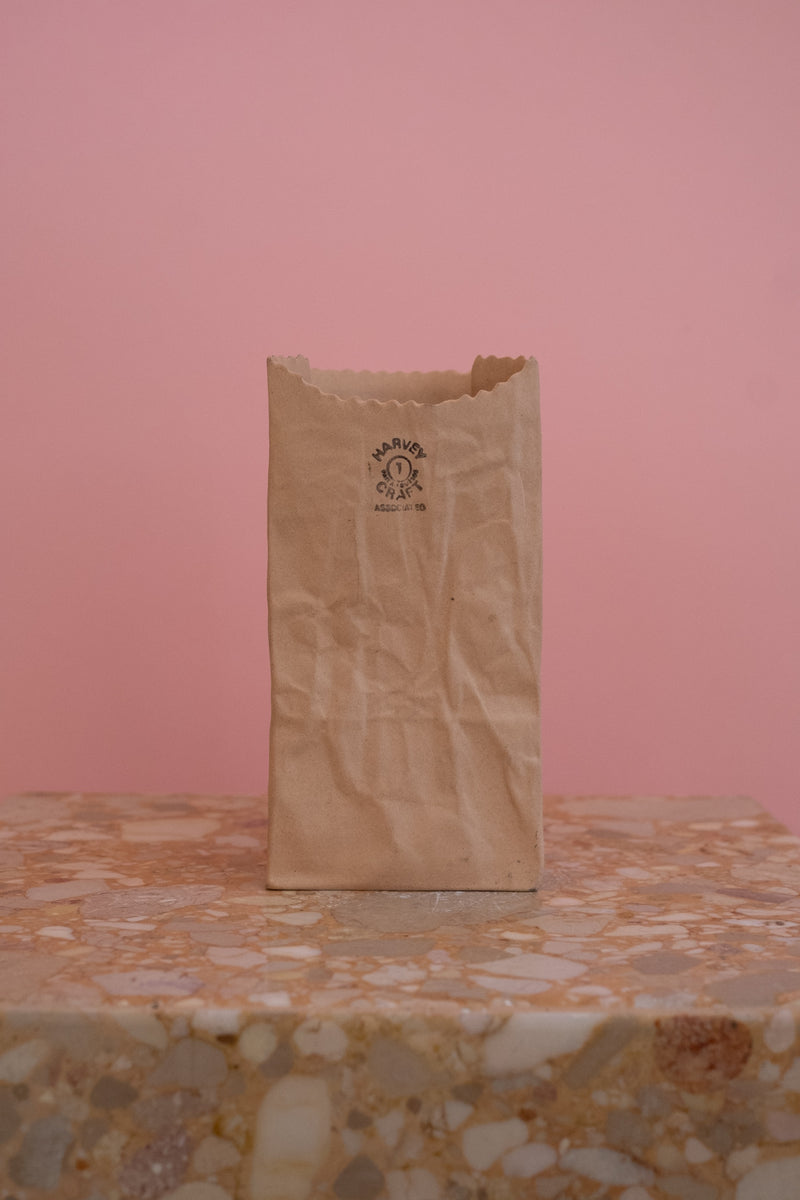 Vintage 1980's Michael Harvey Brown Paper Bag Pop Art Vase – The