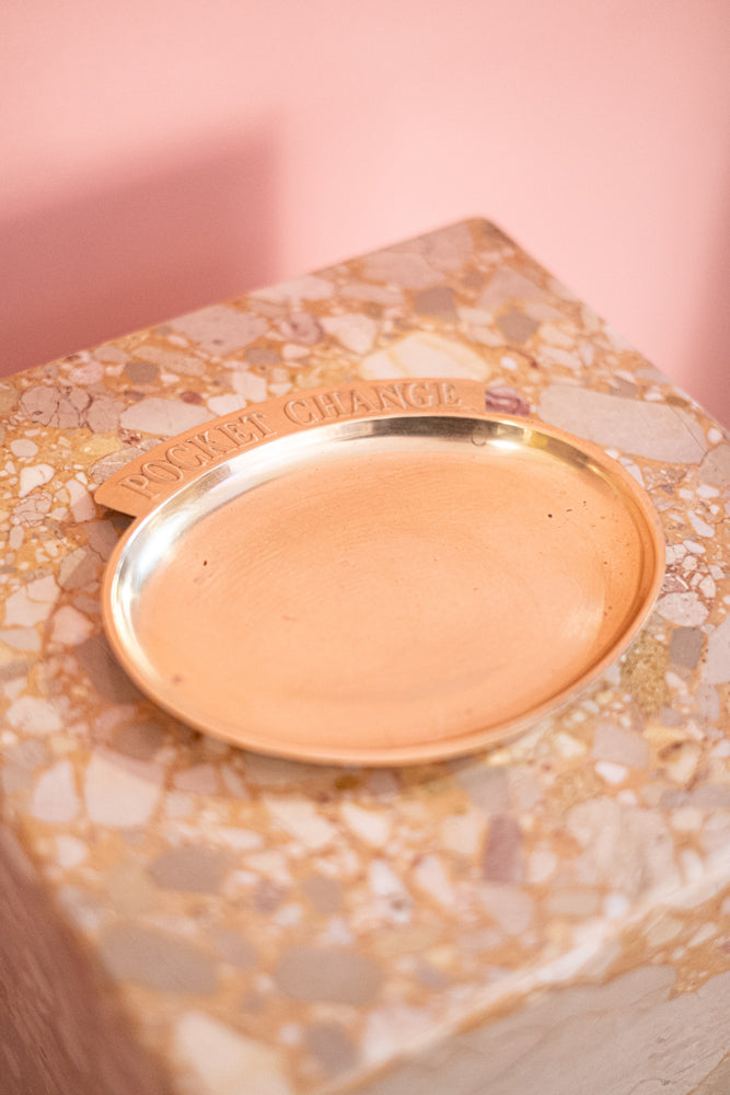 Vintage Pocket Change Brass Tray