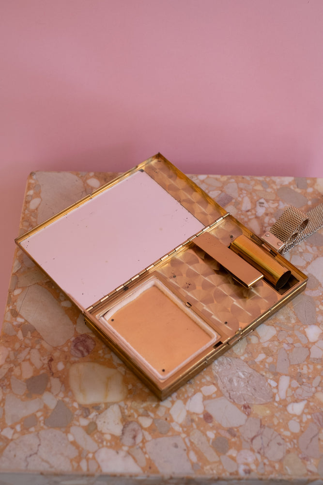 50’s Vintage Brass Makeup and Cigarette Compact