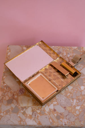 50’s Vintage Brass Makeup and Cigarette Compact