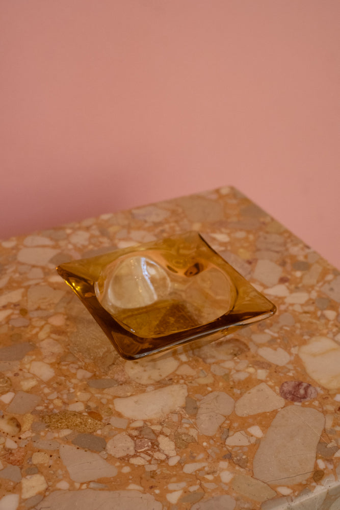 Vintage Small Amber Ashtray