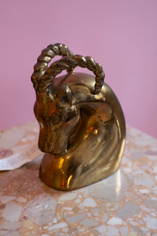 Vintage Dolbi Cashier Brass Rams Head