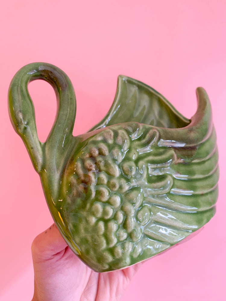 Vintage Ceramic Swan Planter