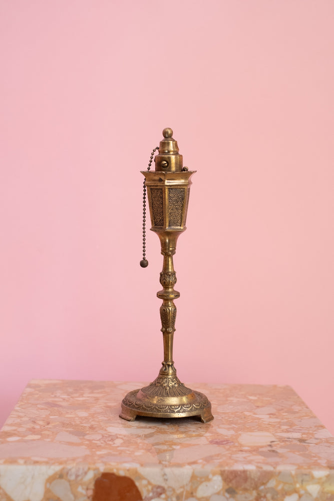 Rare Antique Brass Lamp Post Style Table Lighter