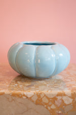 Vintage Blue Ceramic Planter