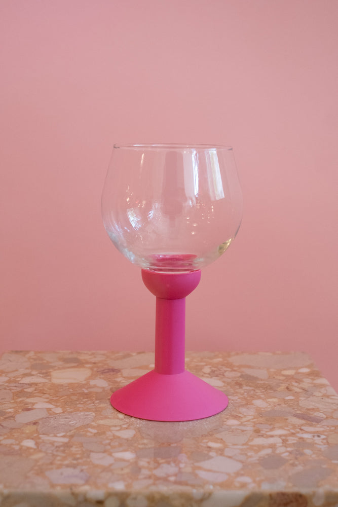 Vintage Bodum Oktett Pink Wine Glass