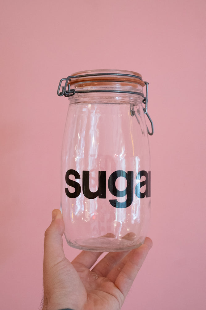 Vintage Triomphe Glass Sugar Jar