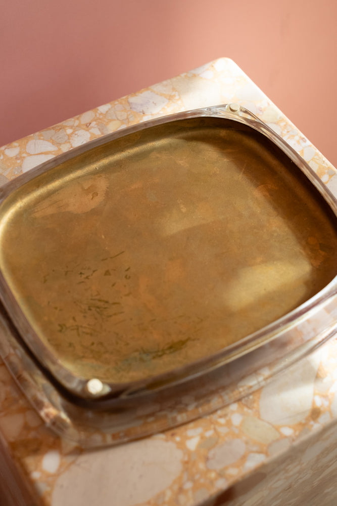 Vintage Gitanes SEITA Regie Française Glass/Copper Ashtray