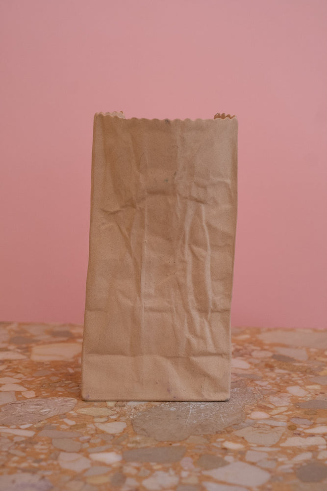Vintage 1980's Michael Harvey Brown Paper Bag Pop Art Vase