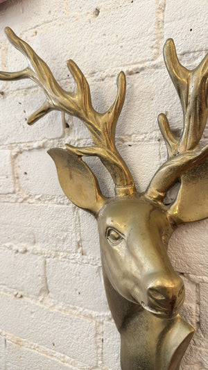 Vintage Brass Stag/ Deer Head