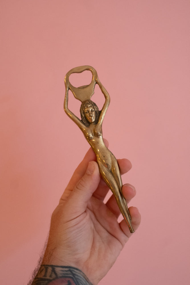 Vintage Brass Lady Bottle Opener