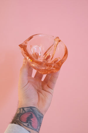 Vintage Pink Depression Glass Ashtray