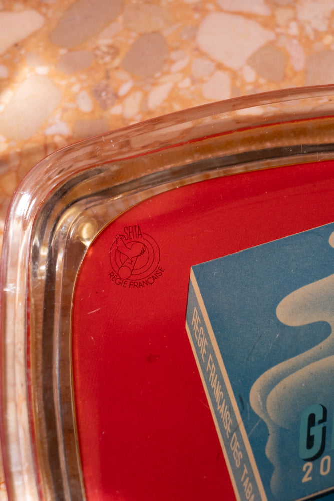 Vintage Gitanes SEITA Regie Française Glass/Copper Ashtray