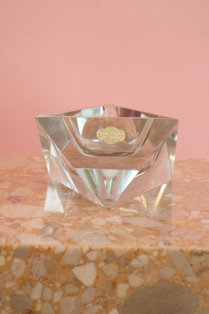 Vintage Genuine Handcut Lead Crystal Ashtray/Trinket Dish