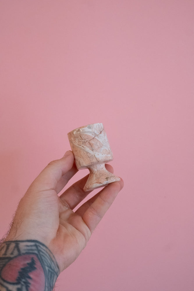 Vintage Pink Marble Shot Glasses