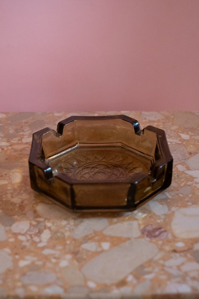 Vintage Smoke Colour Glass Ashtray