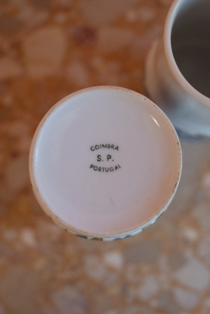 Vintage Coimbra S.P. Portugal Hand Painted Ceramic Cups/Vases