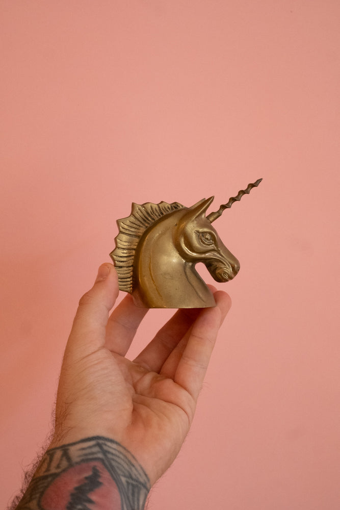 Vintage Brass Unicorn Corkscrew & Bottle Opener