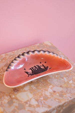 Vintage 70’s Japan Ceramic Boomerang Ashtray