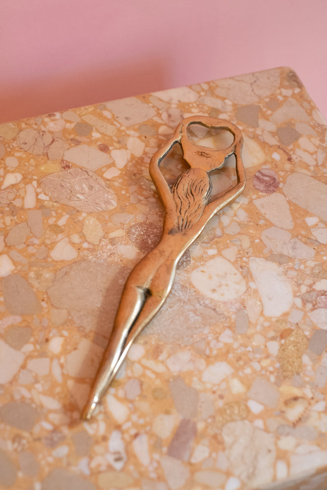 Vintage Brass Lady Bottle Opener