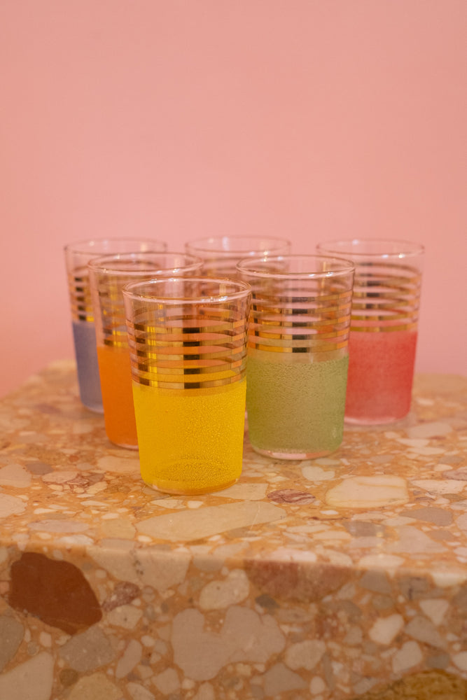 60’s Vintage Sugar Frosted Shot Glasses