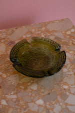 70’s Vintage Anchor Hocking Green Soreno Ripple Ashtray