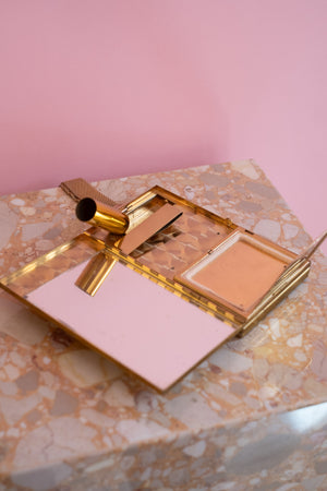 50’s Vintage Brass Makeup and Cigarette Compact