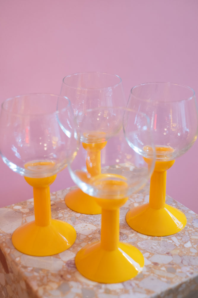 Vintage Bodum Oktett Yellow Glasses