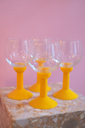 Vintage Bodum Oktett Yellow Glasses