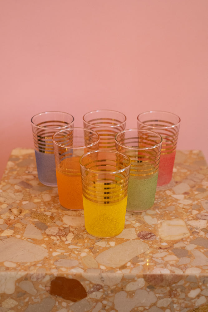 60’s Vintage Sugar Frosted Shot Glasses