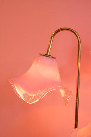 Vetri Murano Pink Floral Table Lamp