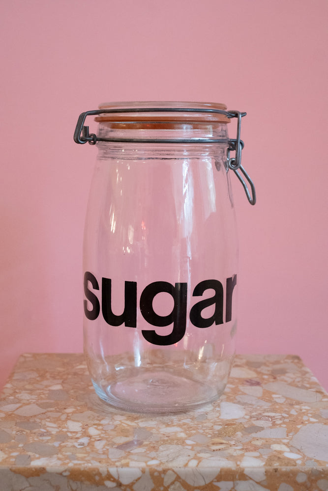 Vintage Triomphe Glass Sugar Jar
