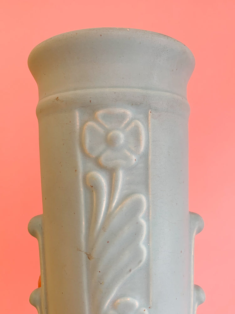 Vintage Blue Floral Vase