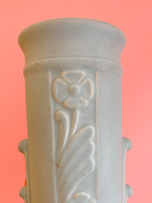 Vintage Blue Floral Vase