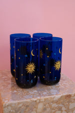 Vintage Libbey Celestial Sun Moon and Stars Tumblers