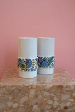 Vintage Coimbra S.P. Portugal Hand Painted Ceramic Cups/Vases