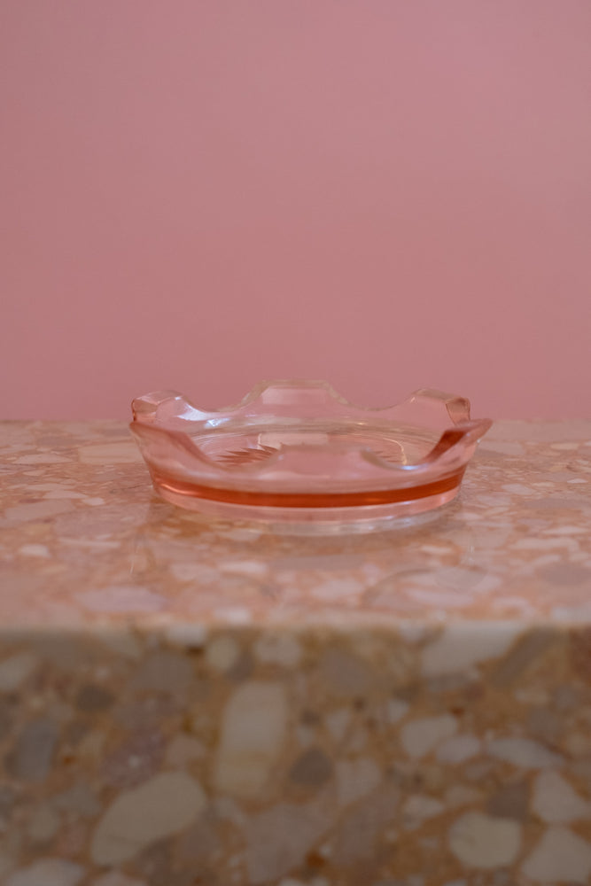 Vintage Pink Glass Ashtray