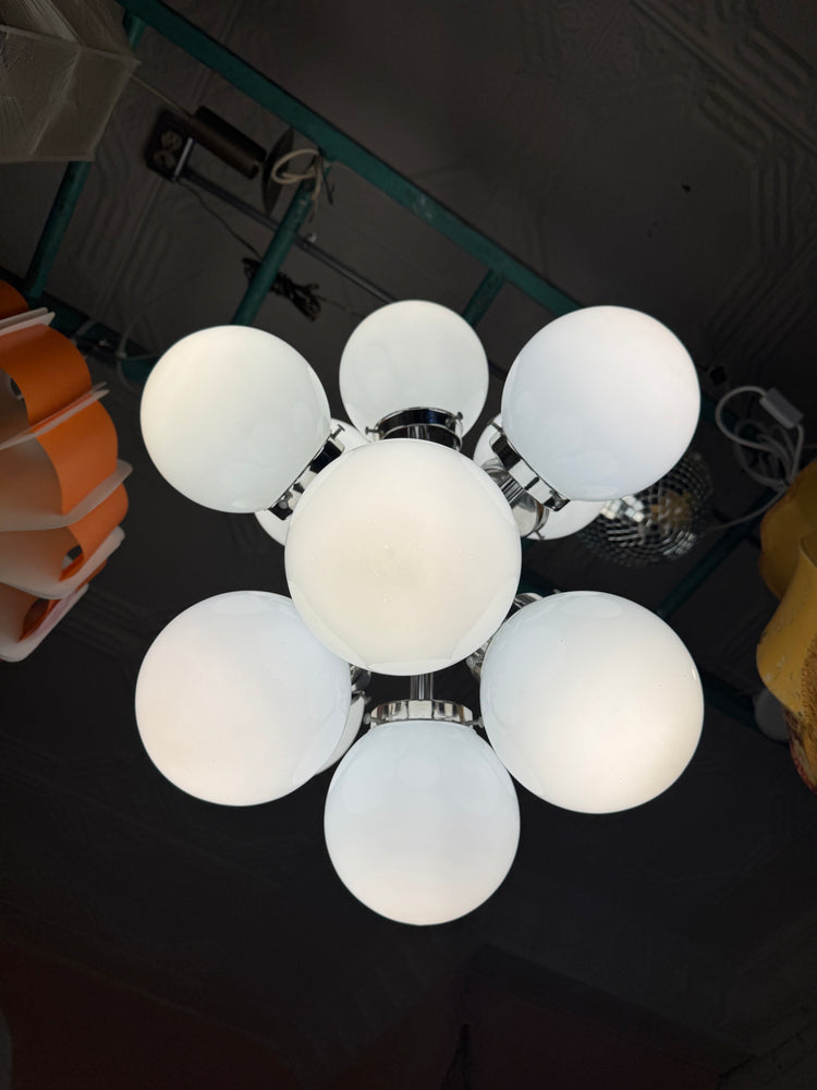 Vintage Chrome Sputnik 12-Globe Pendant Lamp
