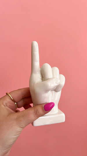 Number One Vintage Ceramic Hand