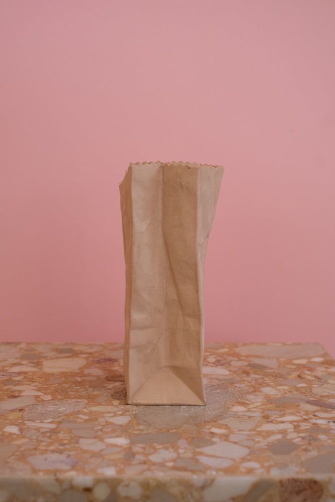 Vintage 1980's Michael Harvey Brown Paper Bag Pop Art Vase