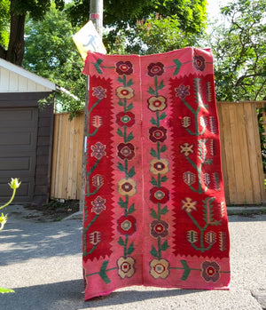 Stunning Vintage Stitched Floral Rug