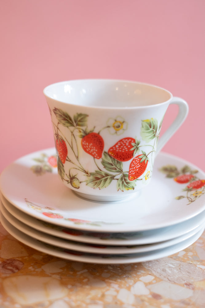 Vintage 70’s Strawberry Cup and Saucer