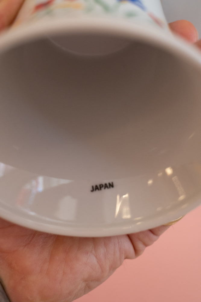 Vintage Ceramic Floral Pedestal Cake Stand