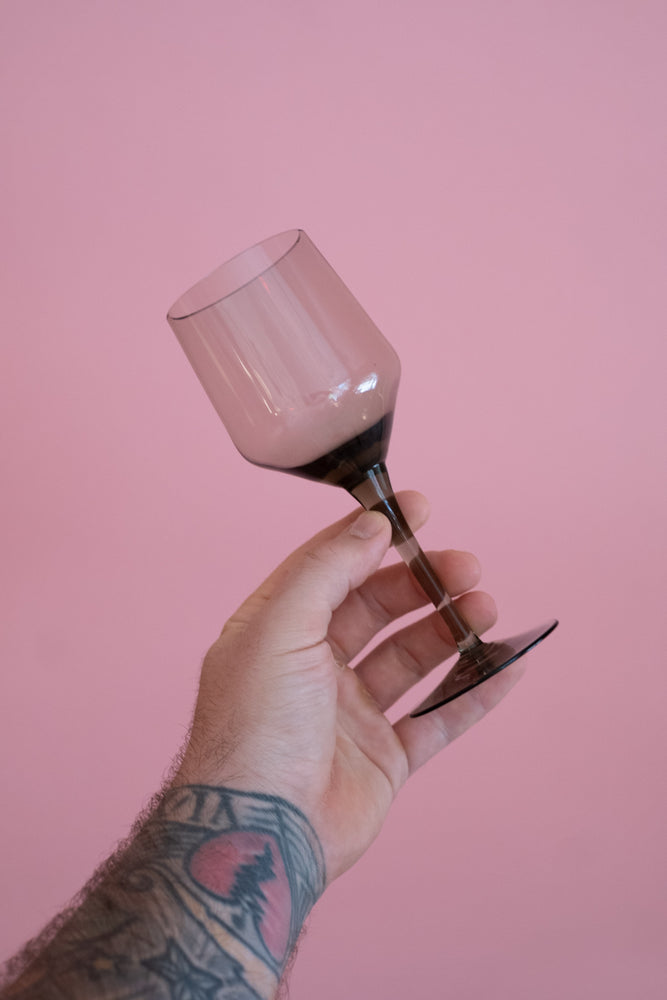Smoked glass wine glasses