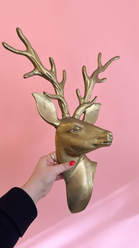 Vintage Brass Stag/ Deer Head