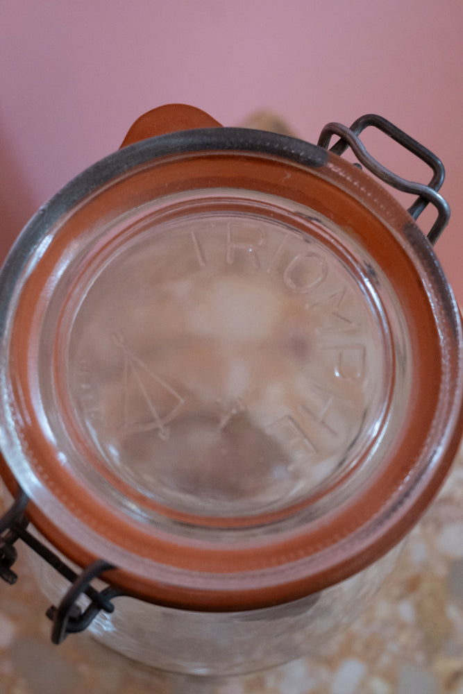 Vintage Triomphe Glass Sugar Jar