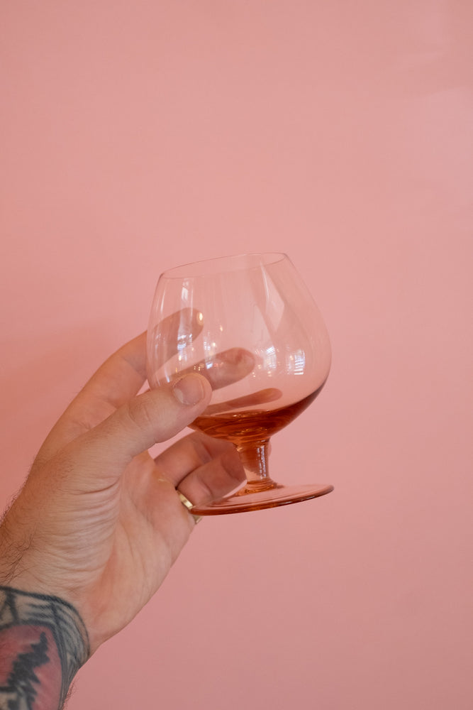 Vintage Bohemia Glass Pink Glasses