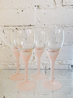 Vintage Frosted Glass Liqueur Glasses