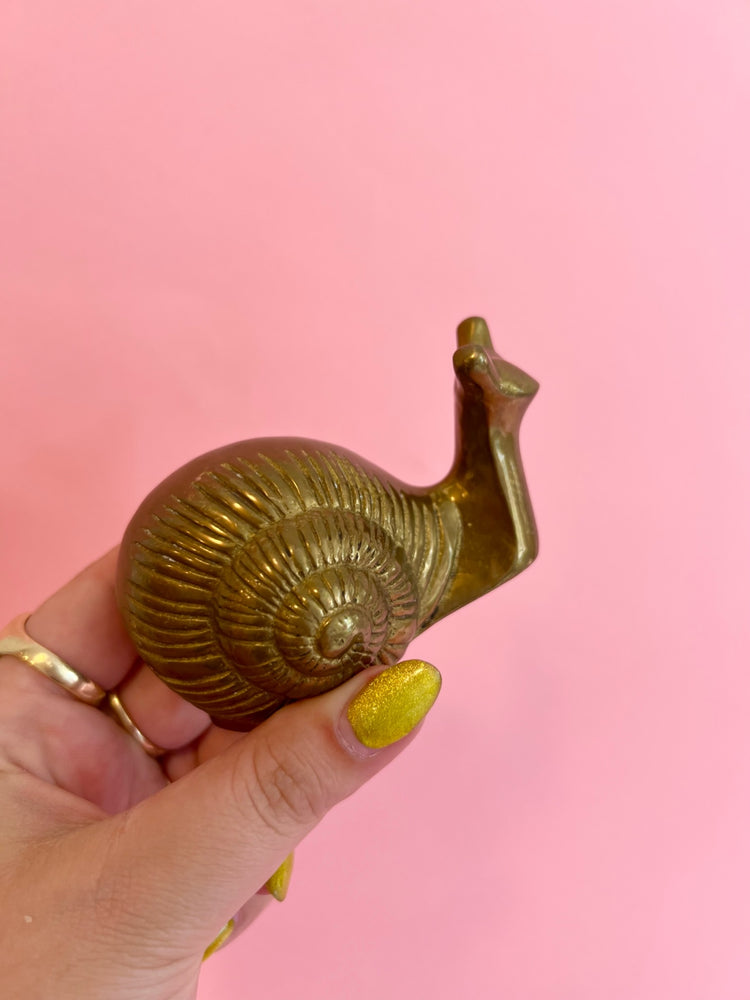 Vintage Brass Snail