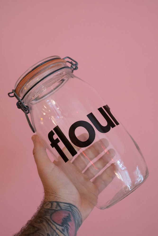 Vintage Triomphe Glass Flour Jar